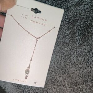 Lauren Conrad rose gold Y necklace 16” NWT